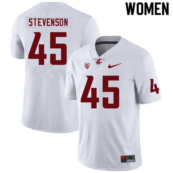 Women #45 Raam Stevenson Washington State Cougars College Football Jerseys Sale-White